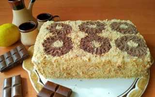 Торт из печенья без выпечки со сгущенкой: рецепты с фото