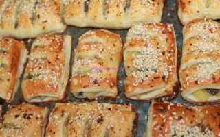 Рецепт пирог из слоёного теста с картошкой и мясом. Калорийность, химический состав и пищевая ценность.