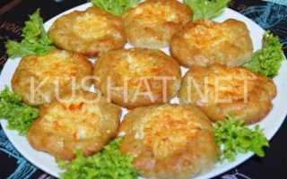 Мясные гнезда с фаршем в духовке с картошкой и грибами